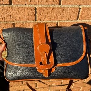 Vintage Dooney & Bourke Pebble Leather Saddle Bag Crossbody
